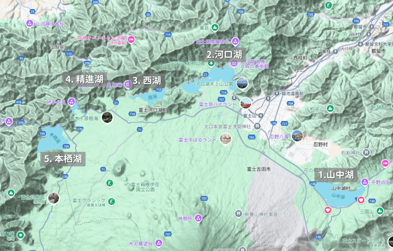 【日本山梨】富士五湖開車自駕旅遊|河口湖、西湖、精進湖、本栖湖,自駕一圈富士山雪景看到飽 - 第1張圖